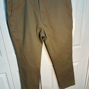 Matchstick Chino Pants Mens 40 Dark Khaki Brown Flat Front Tapered 32""